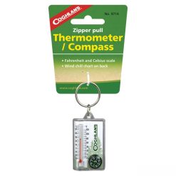 Coghlans Zipper Pull - Thermometer & Compass Key Ring